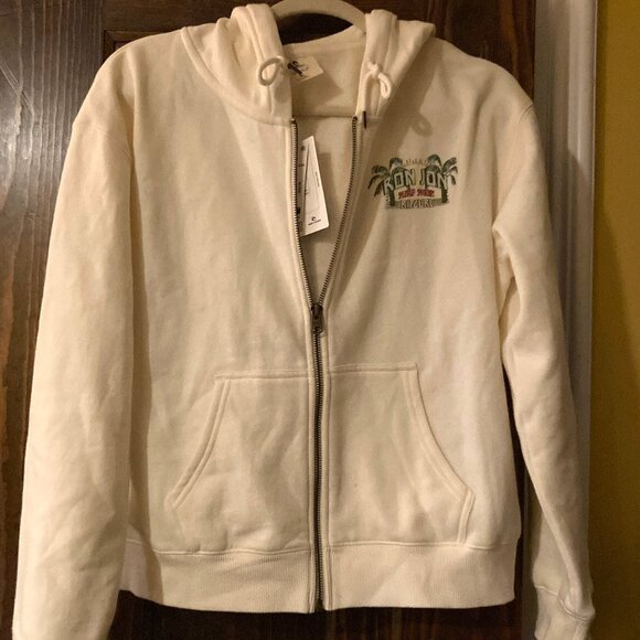 NWT Ron Jon Surf Shop Rip Curl Ivory Hoodie Size Small - Picture 2 of 8